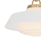 Blaine Medium Pendant 16", Brass and White