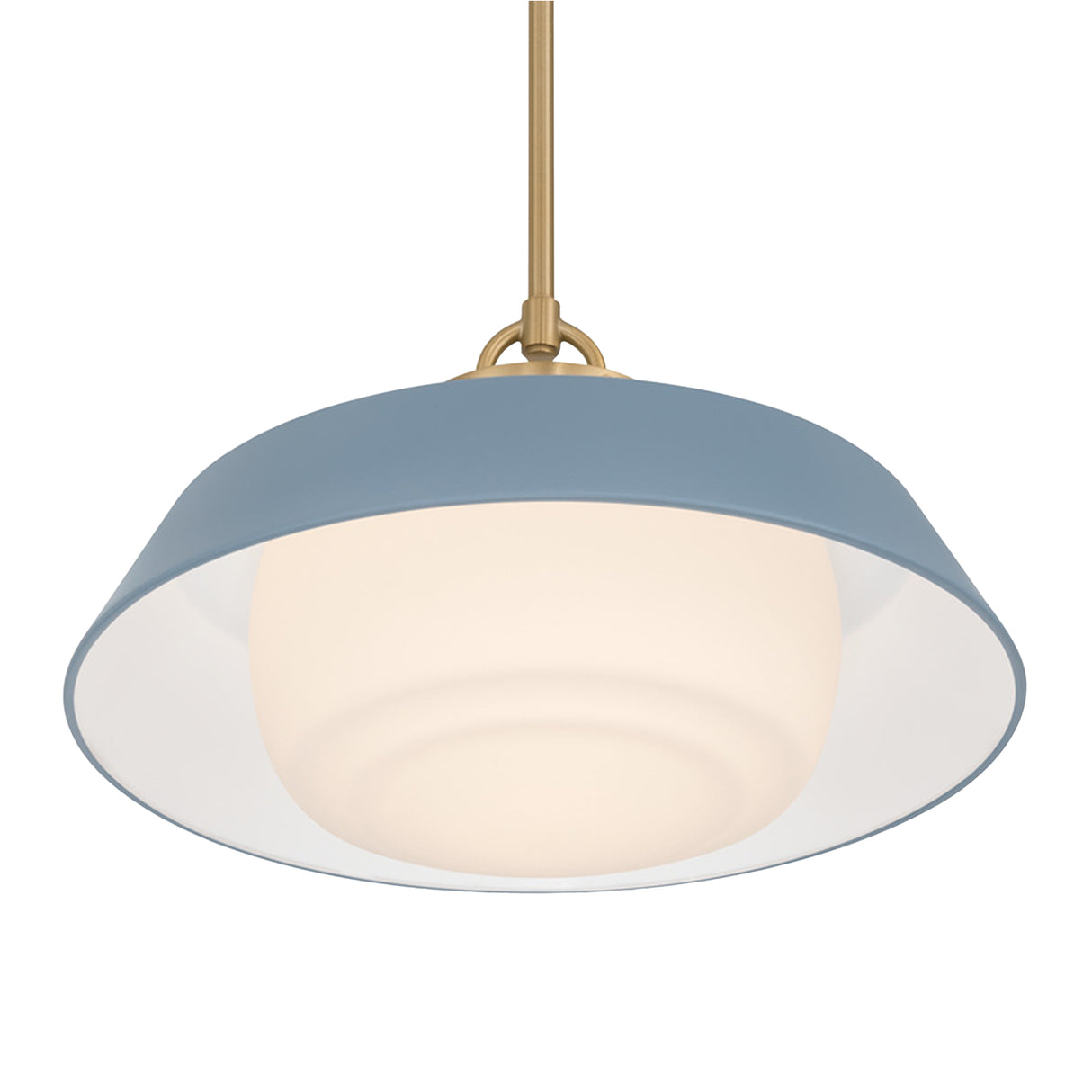 Blaine Large Pendant 20", Brass and French Blue
