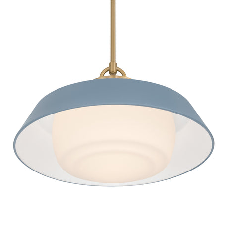 Blaine Large Pendant 20", Brass and French Blue