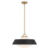 Blaine Large Pendant 20", Brass and Matte Black