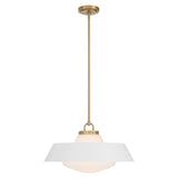 Blaine Large Pendant 20", Brass and White