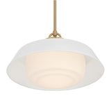 Blaine Large Pendant 20", Brass and White