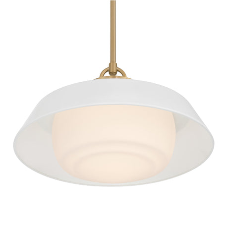 Blaine Large Pendant 20", Brass and White