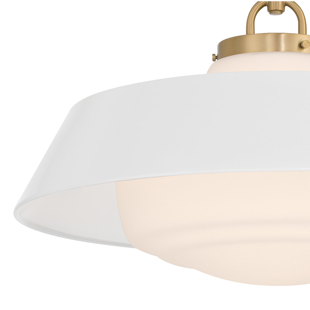 Blaine Large Pendant 20", Brass and White