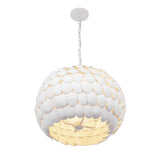 Odette Pendant 20", Matte White Coco Shells