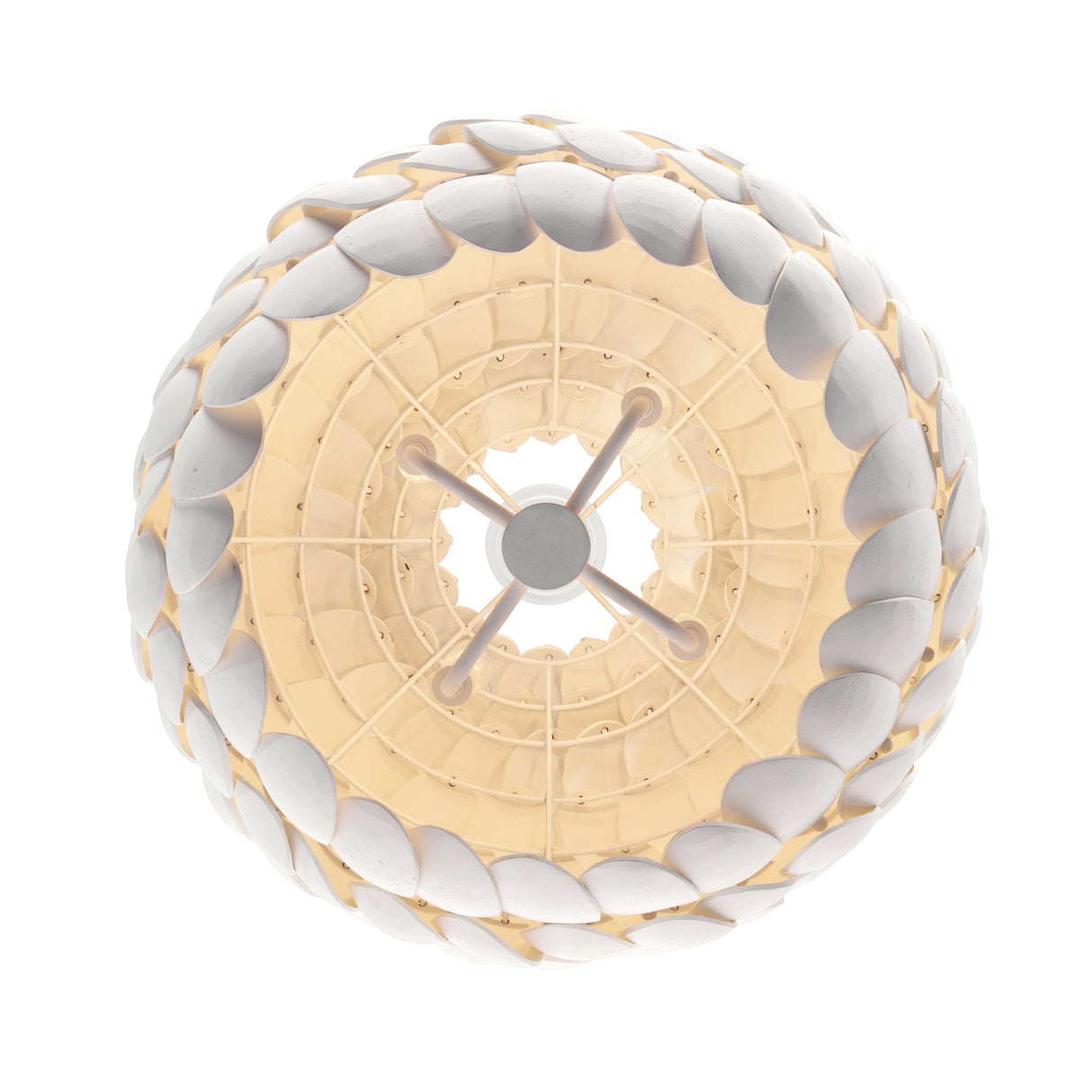 Odette Pendant 20", Matte White Coco Shells