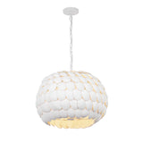 Odette Pendant 20", Matte White Coco Shells