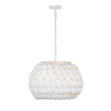 Odette Pendant 20", Matte White Coco Shells