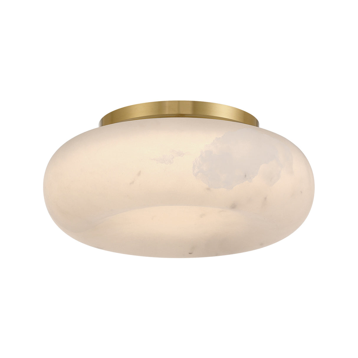 Clark LED Small Flush Mount 12", Aged Brass and Alabaster