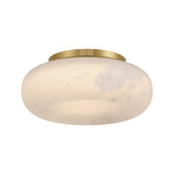 Clark LED Small Flush Mount 12", Aged Brass and Alabaster