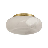 Clark LED Small Flush Mount 12", Aged Brass and Alabaster