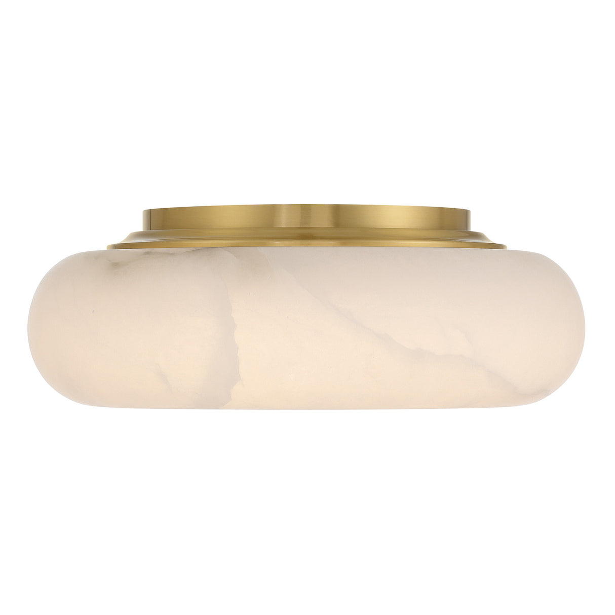 Clark LED Medium Flush Mount 16", Aged Brass and Alabaster