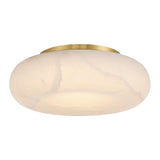 Clark LED Medium Flush Mount 16", Aged Brass and Alabaster