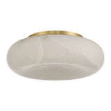 Clark LED Medium Flush Mount 16", Aged Brass and Alabaster
