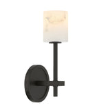 Arlo Wall Sconce 11", Matte Black and Alabaster