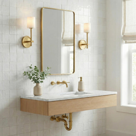 Arlo Wall Sconce 11", Soft Brass and Alabaster