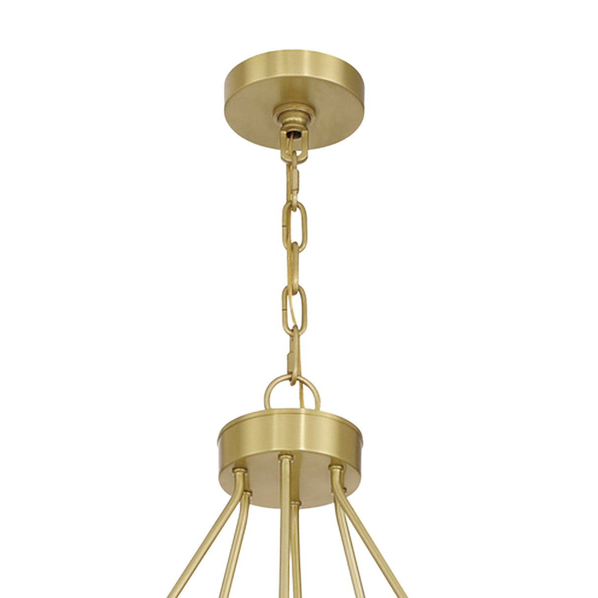 Silas 22 Light Two-Tier Ring Chandelier 48", Soft Brass and Faceted Crystal