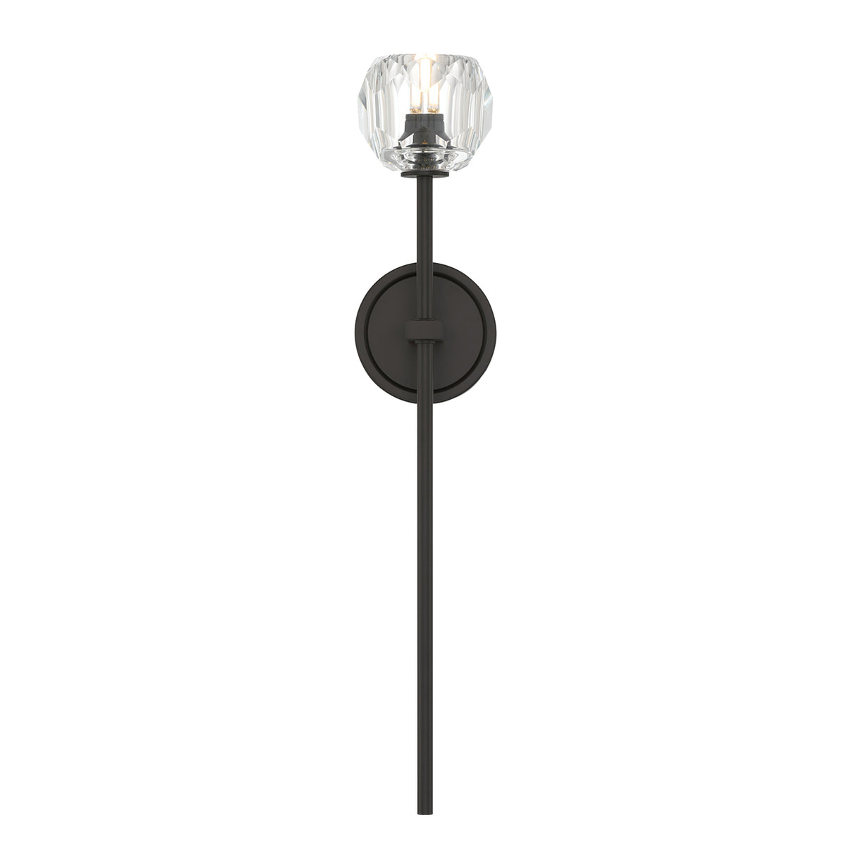 Silas Wall Sconce 11", Matte Black and Faceted Crystal