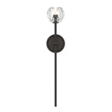 Silas Wall Sconce 11", Matte Black and Faceted Crystal