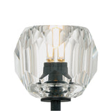 Silas Wall Sconce 11", Matte Black and Faceted Crystal