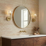 Silas Wall Sconce 11", Soft Brass and Faceted Crystal