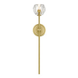 Silas Wall Sconce 11", Soft Brass and Faceted Crystal