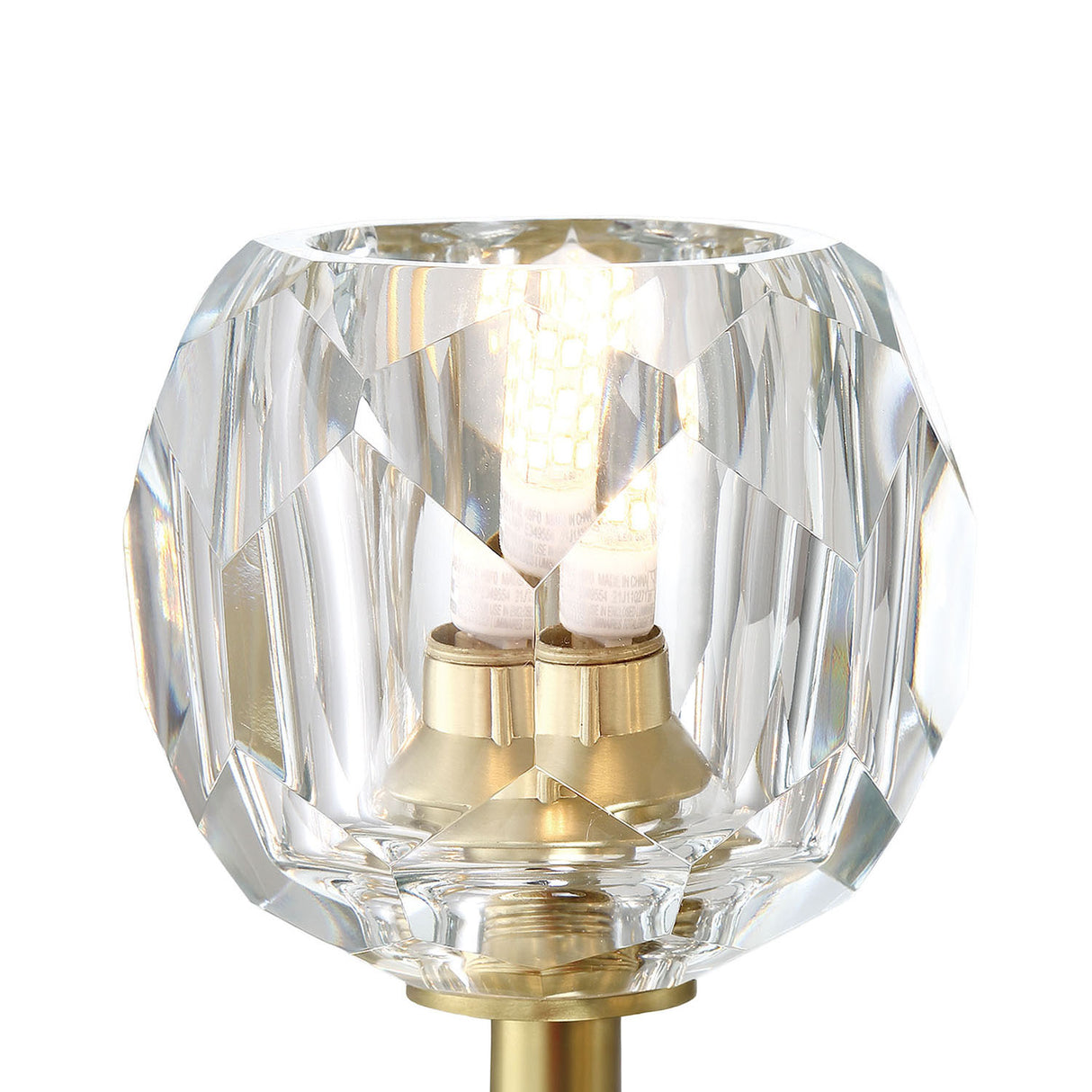 Silas Wall Sconce 11", Soft Brass and Faceted Crystal