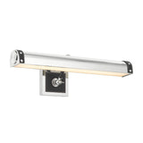 Spencer LED Picture Light 20", Polished Nickel with Black Leather Accents