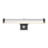 Spencer LED Picture Light 20", Polished Nickel with Black Leather Accents
