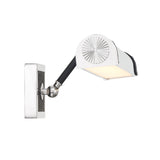 Spencer LED Picture Light 20", Polished Nickel with Black Leather Accents