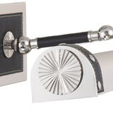 Spencer LED Picture Light 20", Polished Nickel with Black Leather Accents