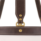 Spencer Small Pendant 14", Brass with Brown Leather Accents
