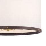 Spencer Pendant 28", Brass with Brown Leather Accents