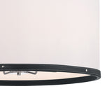 Spencer Pendant 28", Polished Nickel with Black Leather Accents