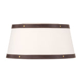 Spencer Flush Mount 17", Brass with Brown Leather Accents