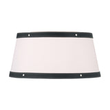 Spencer Flush Mount 17", Polished Nickel with Black Leather Accents