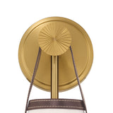 Spencer Wall Sconce 14", Brass with Brown Leather Accents