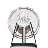 Spencer Wall Sconce 14", Polished Nickel with Black Leather Accents