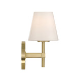 Atticus Wall Sconce 11", Brass and Opal Glass