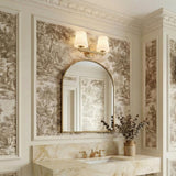 Atticus 2 Light Vanity, Brass and Opal Glass