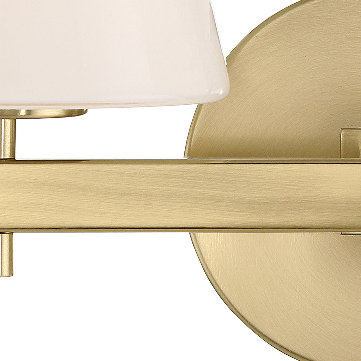 Atticus 2 Light Vanity, Brass and Opal Glass