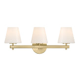 Atticus 3 Light Vanity, Brass and Opal Glass