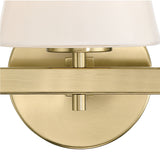 Atticus 3 Light Vanity, Brass and Opal Glass
