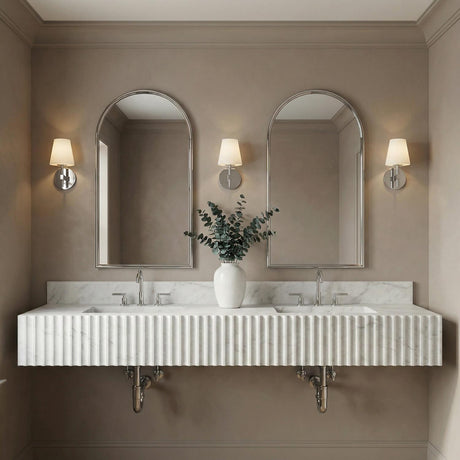 Atticus Wall Sconce 11", Chrome and Opal Glass
