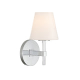 Atticus Wall Sconce 11", Chrome and Opal Glass