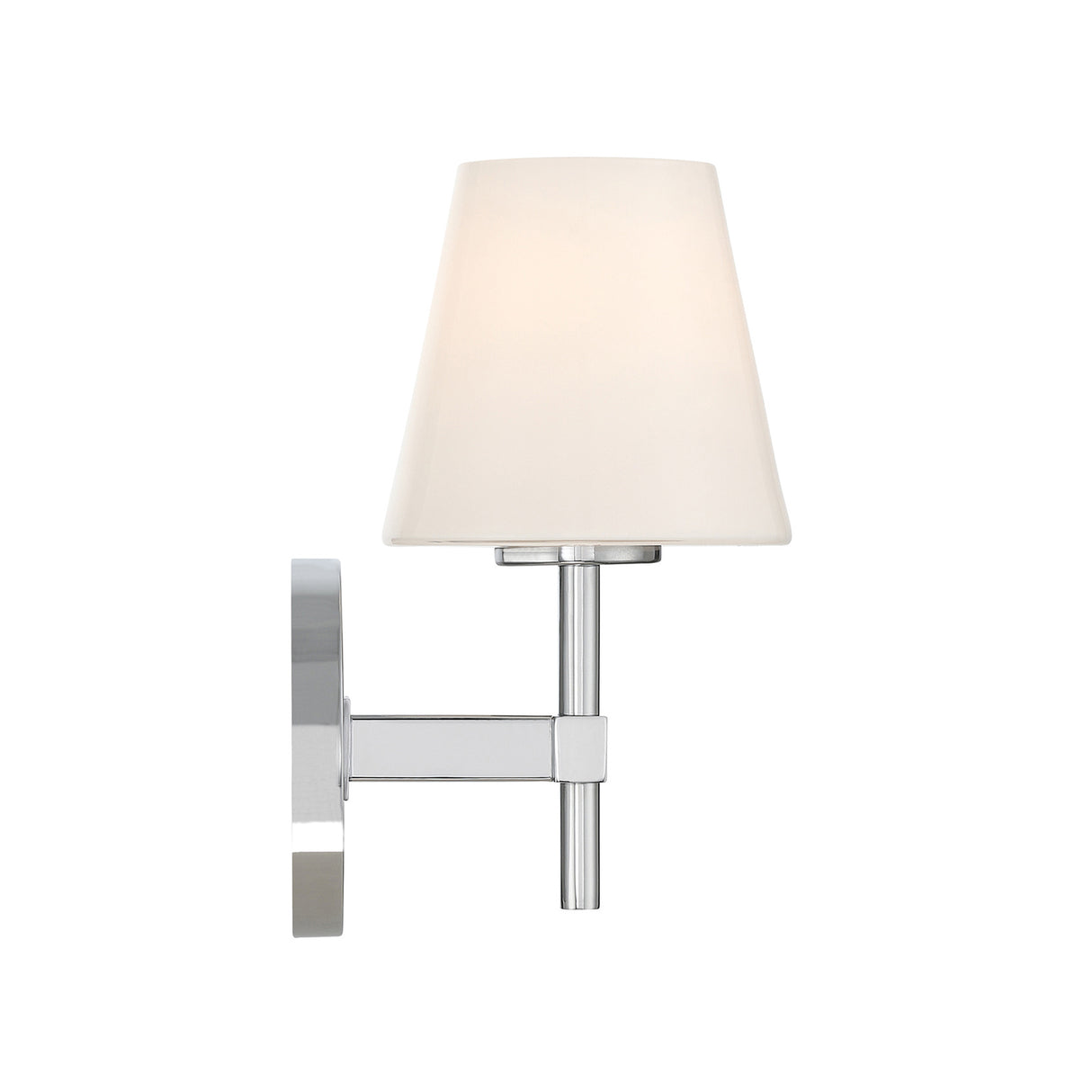 Atticus Wall Sconce 11", Chrome and Opal Glass