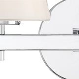 Atticus 2 Light Vanity, Chrome and Opal Glass