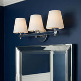 Atticus 3 Light Vanity, Chrome and Opal Glass