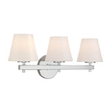 Atticus 3 Light Vanity, Chrome and Opal Glass