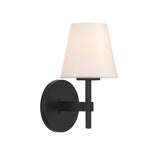 Atticus Wall Sconce 11", Black and Opal Glass
